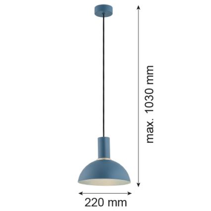 Argon 4221 - Pendel SINES 1xE27/15W/230V diam. 28 cm blå