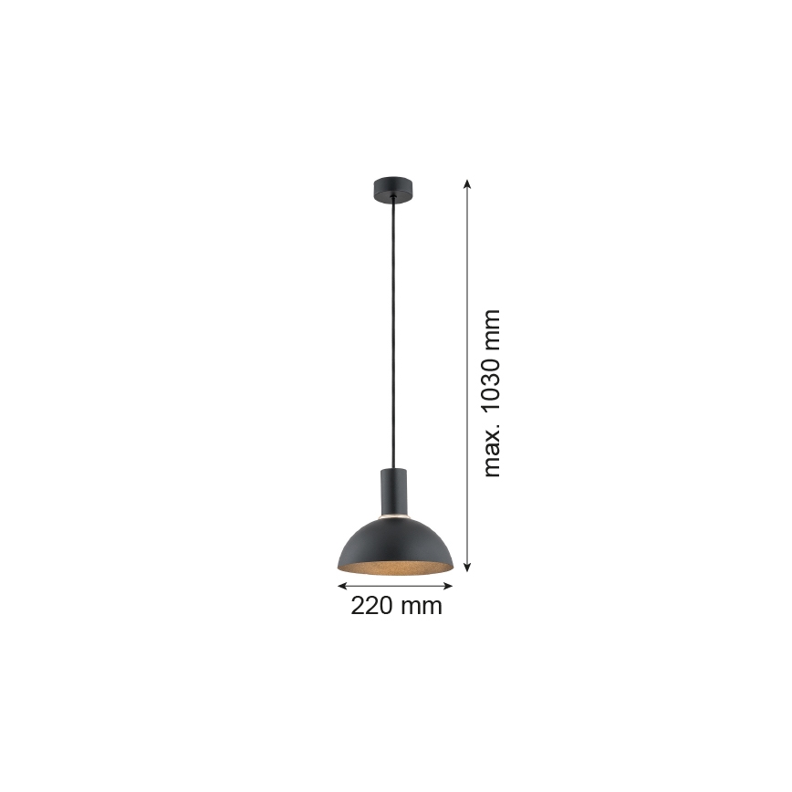 Argon 4222 - Pendel SINES 1xE27/15W/230V diam. 28 cm sort