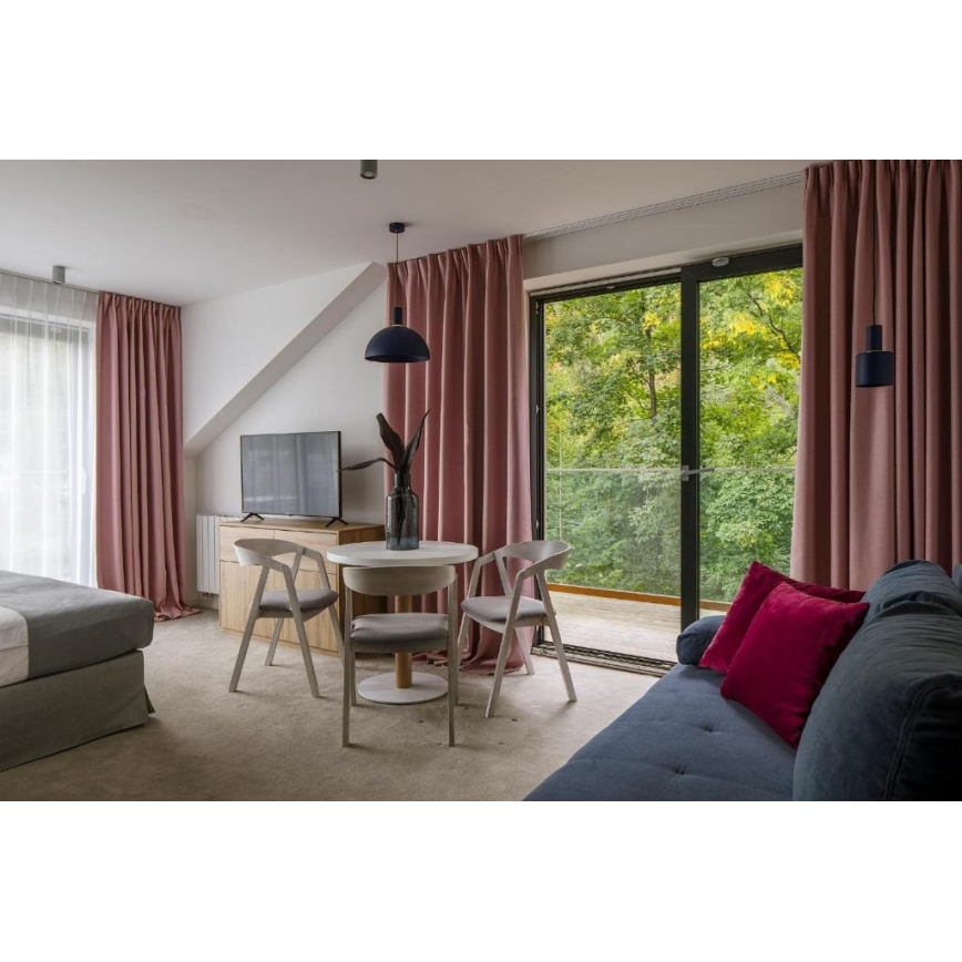 Argon 4222 - Loftlampe på kabel SINES 1xE27/15W/230V Ø 28 cm sort