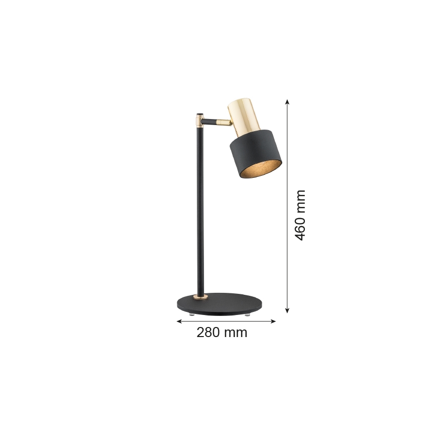 Argon 4257 - Bordlampe DORIA 1xE27/15W/230V sort/messing