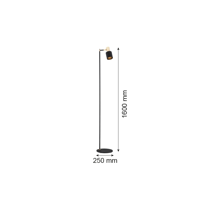 Argon 4259 - Gulvlampe DORIA 1xE27/15W/230V sort/messing