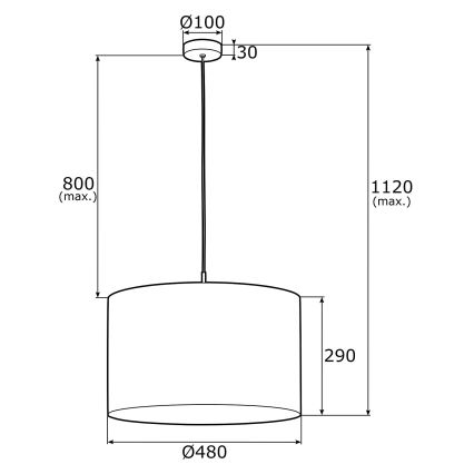 Argon 4285 - Pendel KASER 1xE27/15W/230V grå/hvid/messing