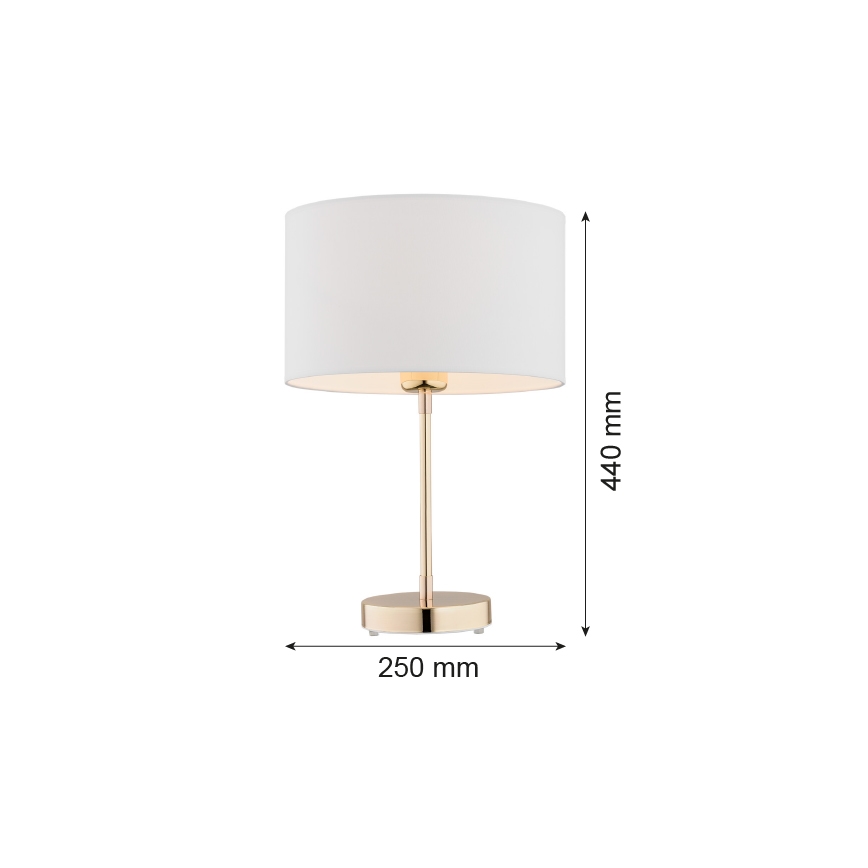 Argon 4301 - Bordlampe KARIN 1xE27/15W/230V hvid/messing