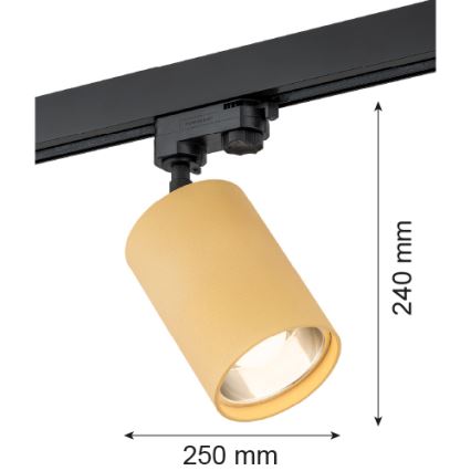 Argon 4304 - Spotlampe til skinnesystem BERGEN 1xE27/15W/230V gylden