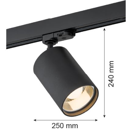 Argon 4306 - Spotlampe til skinnesystem BERGEN 1xE27/15W/230V sort