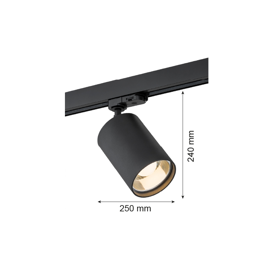Argon 4306 - Spotlampe til skinnesystem BERGEN 1xE27/15W/230V sort