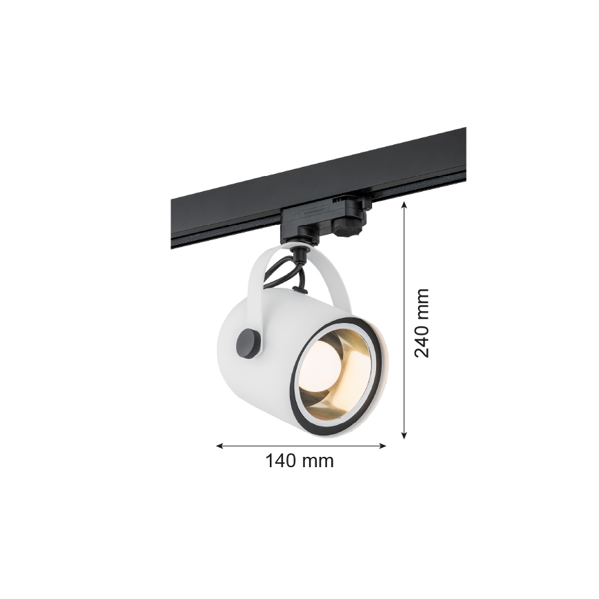 Argon 4309 - Spotlampe til skinnesystem NET 1xE27/15W/230V hvid
