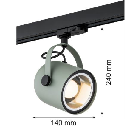 Argon 4310 - Spotlampe til skinnesystem NET 1xE27/15W/230V grøn