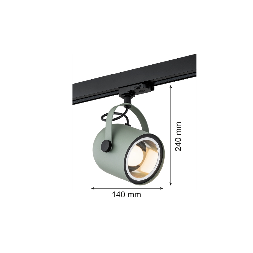 Argon 4310 - Spotlampe til skinnesystem NET 1xE27/15W/230V grøn
