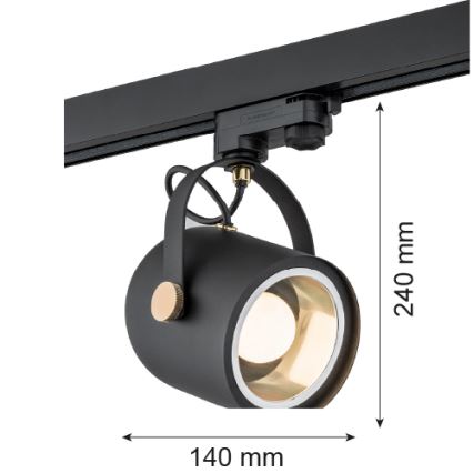 Argon 4311 - Spotlampe til skinnesystem NET 1xE27/15W/230V sort