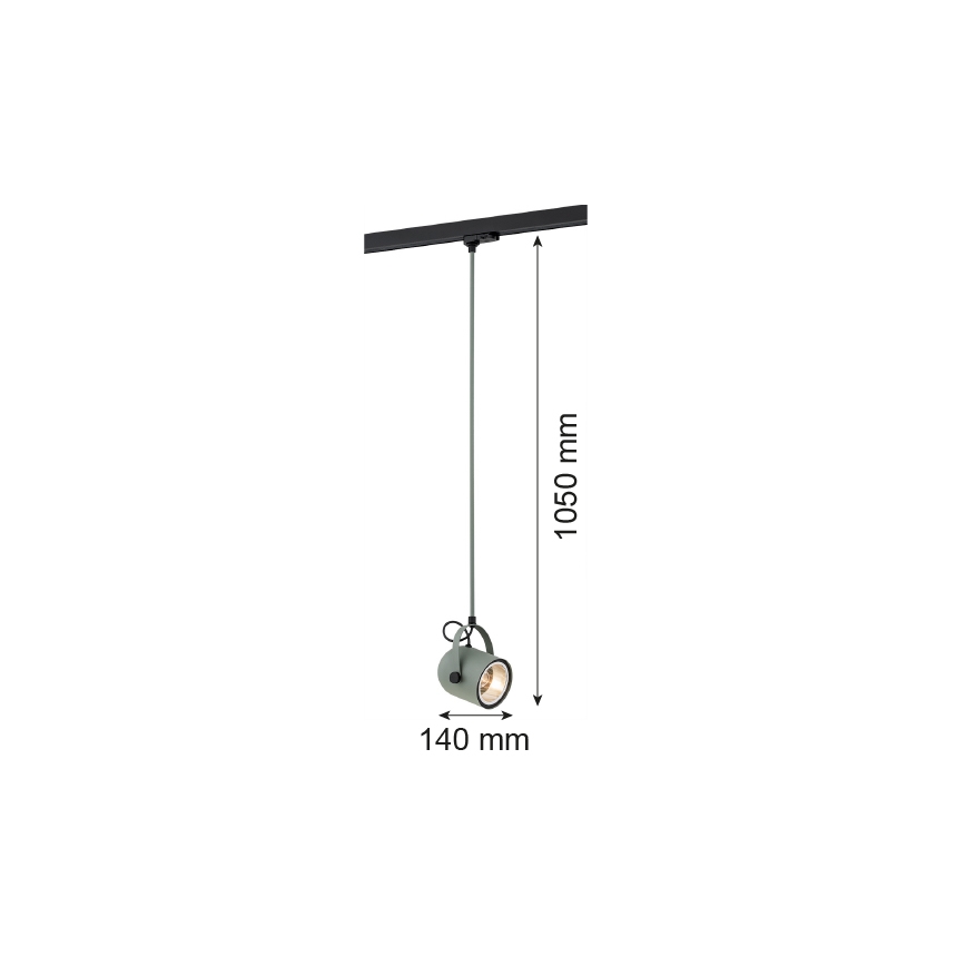 Argon 4313 - Pendel til skinnesystem NET 1xE27/15W/230V grøn