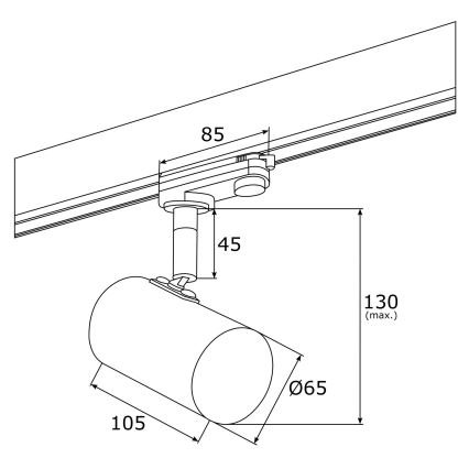 Argon 4323 - LED spotlampe til skinnesystem HAGA LED/9W/230V gylden