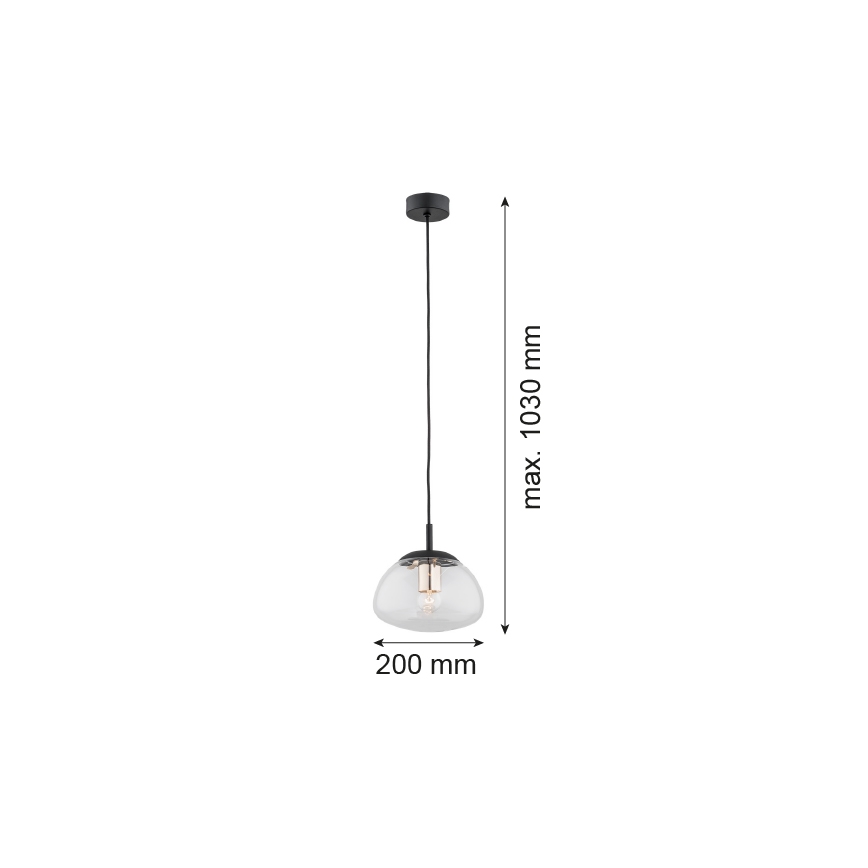 Argon 4331 - Pendel TRINI 1xE27/15W/230V diam. 20 cm sort