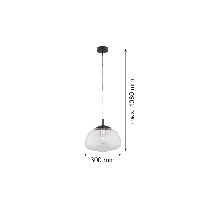 Argon 4332 - Pendel TRINI 1xE27/15W/230V diameter 30 cm sort