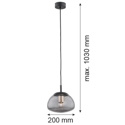 Argon 4333 - Pendel TRINI 1xE27/15W/230V diam. 20 cm sort