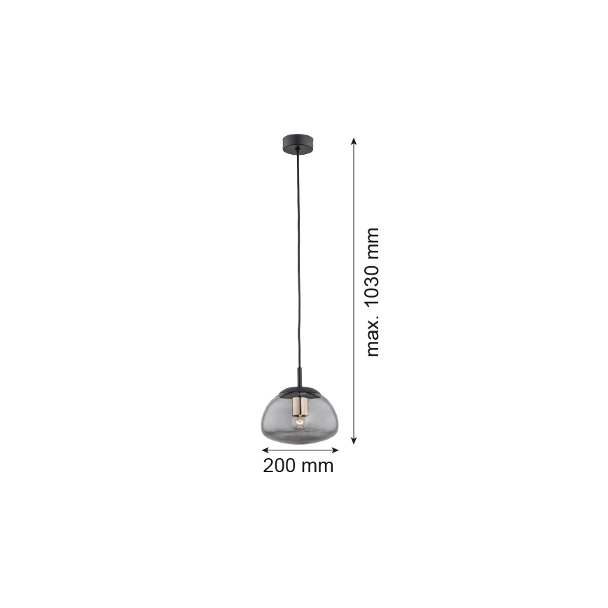 Argon 4333 - Pendel TRINI 1xE27/15W/230V diam. 20 cm sort