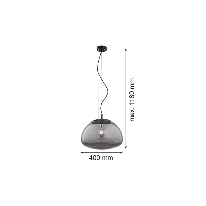 Argon 4350 - Loftlampe på wire TRINI 1xE27/15W/230V Ø 40 cm sort