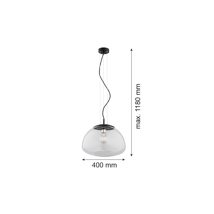 Argon 4351 - Pendel TRINI 1xE27/15W/230V diameter 40 cm sort