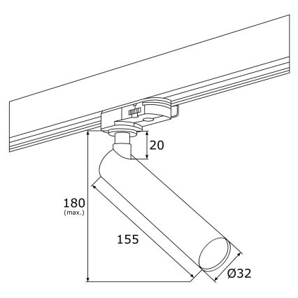 Argon 4355 - LED spotlampe til skinnesystem ELBRUS LED/4,5W/230V sort