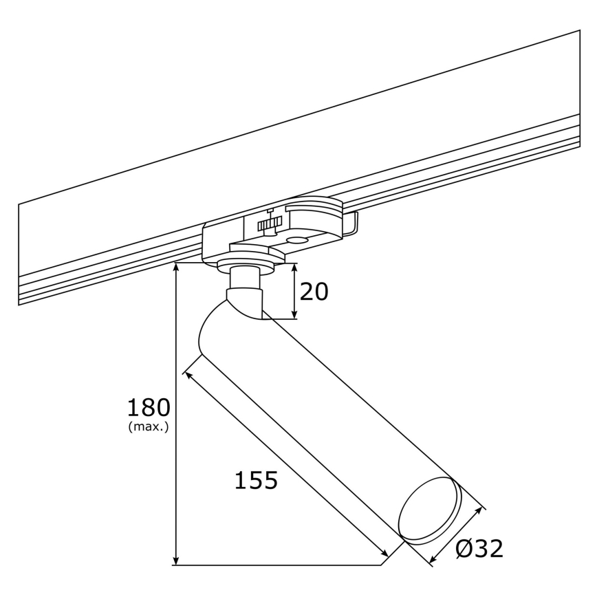 Argon 4355 - LED spotlampe til skinnesystem ELBRUS LED/4,5W/230V sort