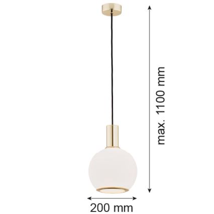Argon 4357 - Pendel SAGUNTO 1xE27/15W/230V diam. 20 cm messingfarvet