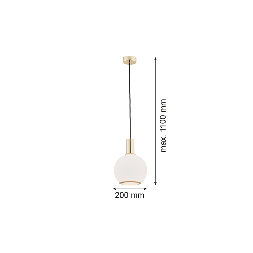 Argon 4357 - Pendel SAGUNTO 1xE27/15W/230V diam. 20 cm messingfarvet