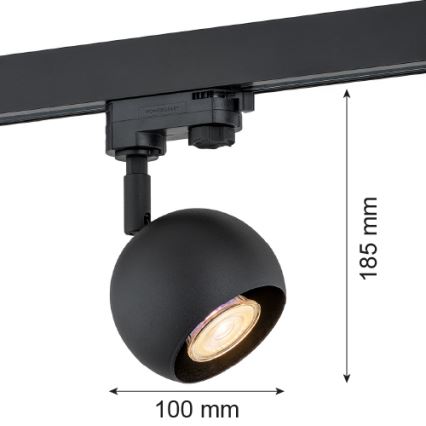 Argon 4379 - Spotlampe til skinnesystem MURI 1xGU10/5W/230V sort