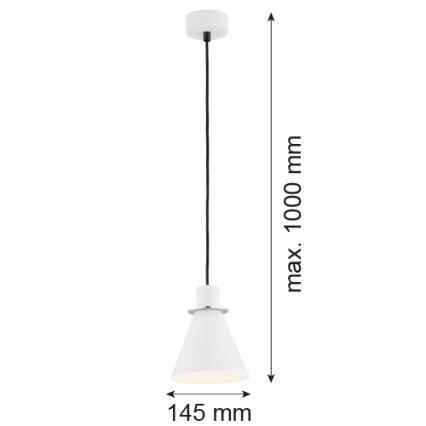Argon 4681 - Pendel BEVERLY 1xE27/15W/230V hvid/skinnende krom