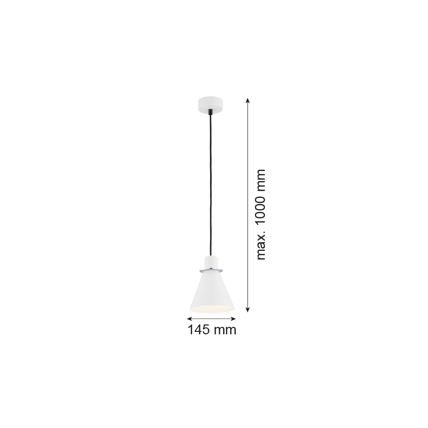 Argon 4681 - Pendel BEVERLY 1xE27/15W/230V hvid/skinnende krom
