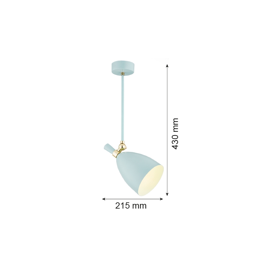 Argon 4685 - Pendel CHARLOTTE 1xE27/15W/230V blå/guldfarvet