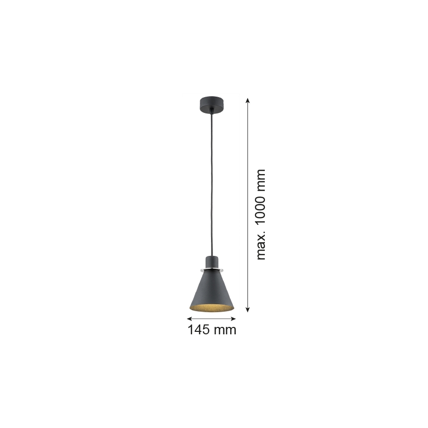 Argon 4688 - Pendel BEVERLY 1xE27/15W/230V sort/skinnende krom