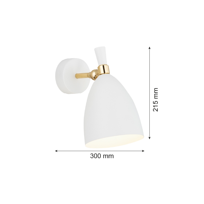 Argon 4699 - Væglampe CHARLOTTE 1xE27/15W/230V hvid/guldfarvet