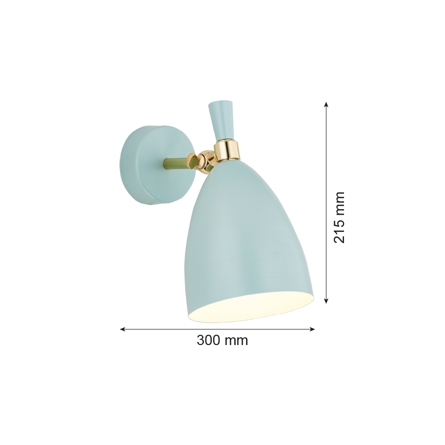Argon 4700 - Væglampe CHARLOTTE 1xE27/15W/230V blå/guldfarvet
