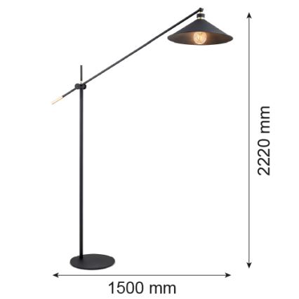 Argon 4732 - Gulvlampe NASHVILLE 1xE27/15W/230V sort