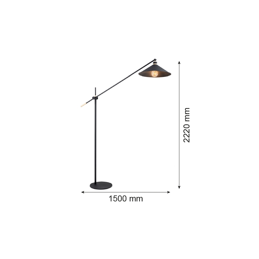 Argon 4732 - Gulvlampe NASHVILLE 1xE27/15W/230V sort