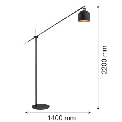 Argon 4735 - Gulvlampe DETROIT 1xE27/15W/230V sort