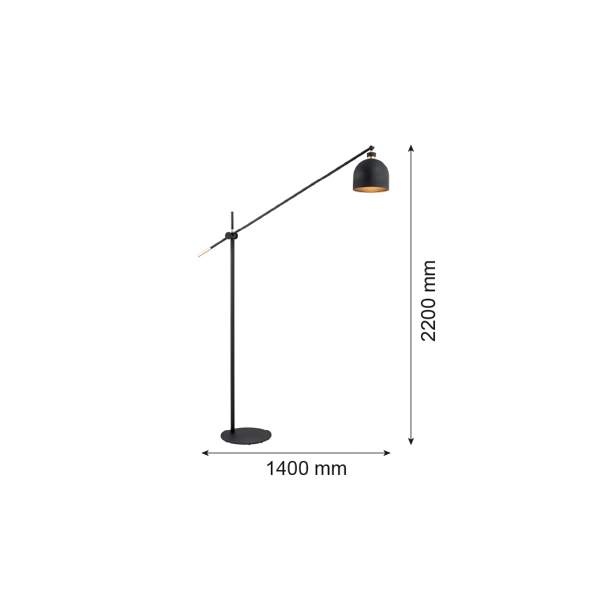 Argon 4735 - Gulvlampe DETROIT 1xE27/15W/230V sort
