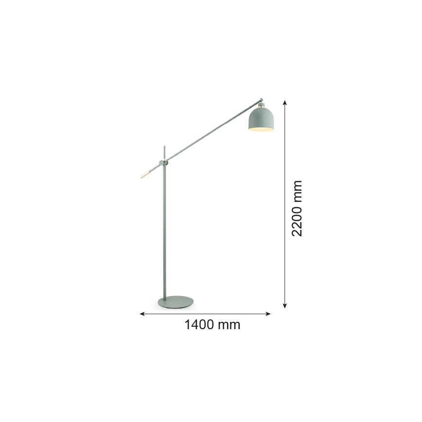 Argon 4736 - Gulvlampe DETROIT 1xE27/15W/230V grøn