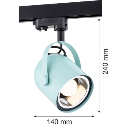 Argon 4747 - Spotlampe til skinnesystem NET 1xE27/15W/230V blå