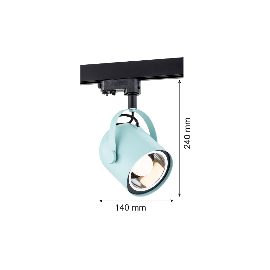Argon 4747 - Spotlampe til skinnesystem NET 1xE27/15W/230V blå