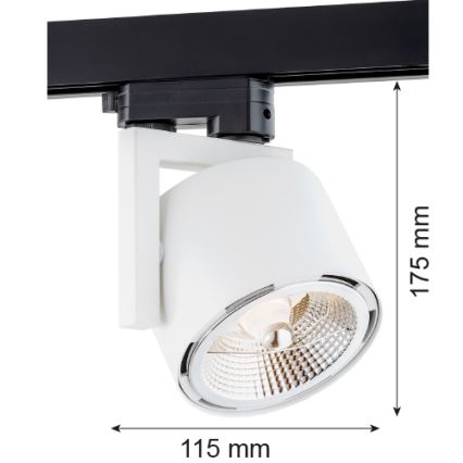 Argon 4750 - Spotlampe til skinnesystem ALTO 1xGU10-AR111/12W/230V hvid