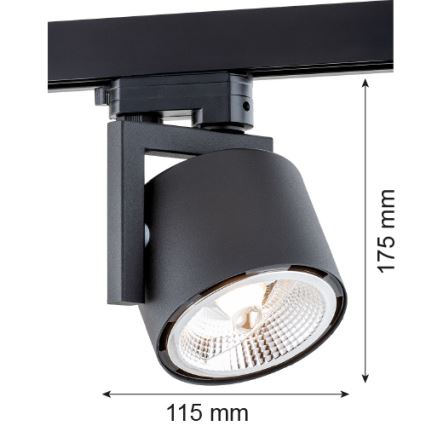 Argon 4751 - LED spotlampe til skinnesystem ALTO 1xGU10-AR111/12W/230V sort