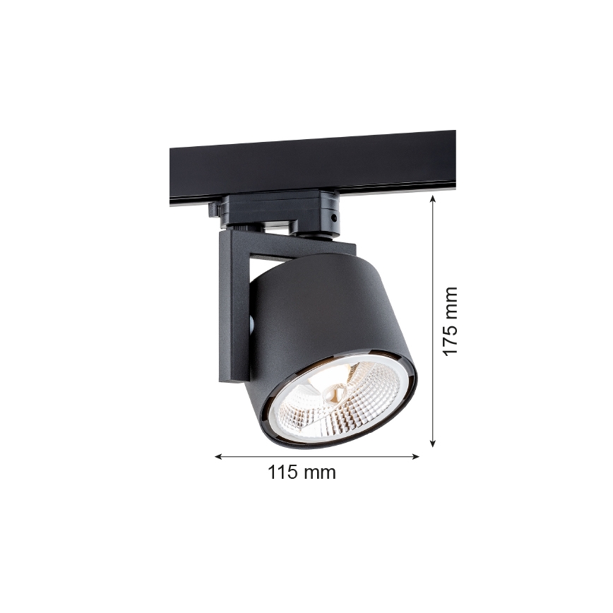 Argon 4751 - LED spotlampe til skinnesystem ALTO 1xGU10-AR111/12W/230V sort
