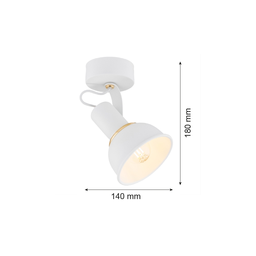 Argon 4899 - Spotlampe TWIST 1xE14/7W/230V hvid/gylden