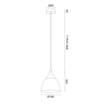 Argon 4905 - Pendel MURANO 1xE27/15W/230V sort/gylden