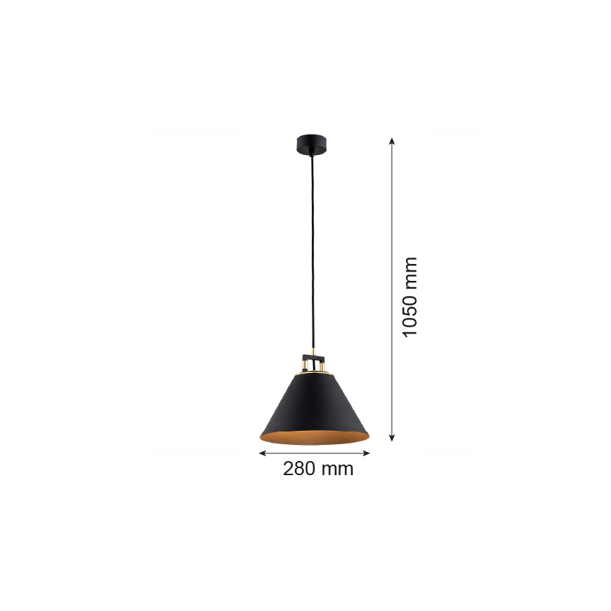 Argon 4915 - Pendel ORTE 1xE27/15W/230V sort