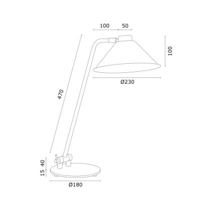 Argon 4996 - Bordlampe GABIAN 1xE27/15W/230V hvid