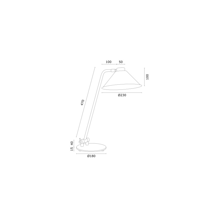 Argon 4996 - Bordlampe GABIAN 1xE27/15W/230V hvid