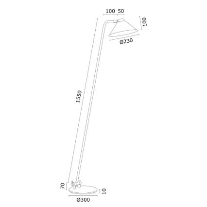 Argon 4997 - Gulvlampe GABIAN 1xE27/15W/230V hvid