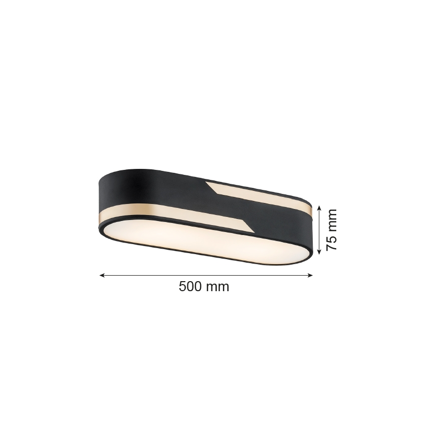 Argon 6001 - Loftlampe TONI 3xE27/15W/230V sort/guldfarvet